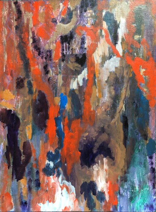 Hoda Awad, October​, Acrylic on canvas, 18" x 24"​