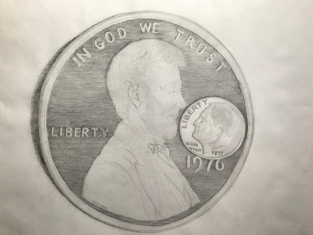 11 Cent Penny - Pencil - 18"x24"