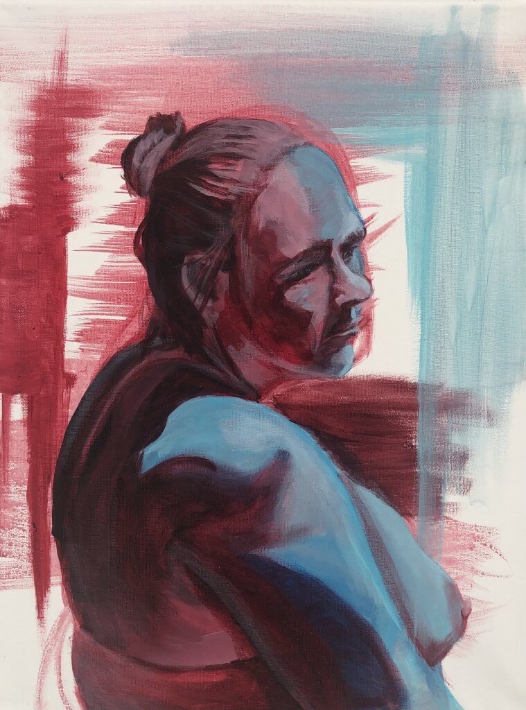 Ian Thompson, "Figure Study Nov.," Acrylic on Canvas, 12"x9"