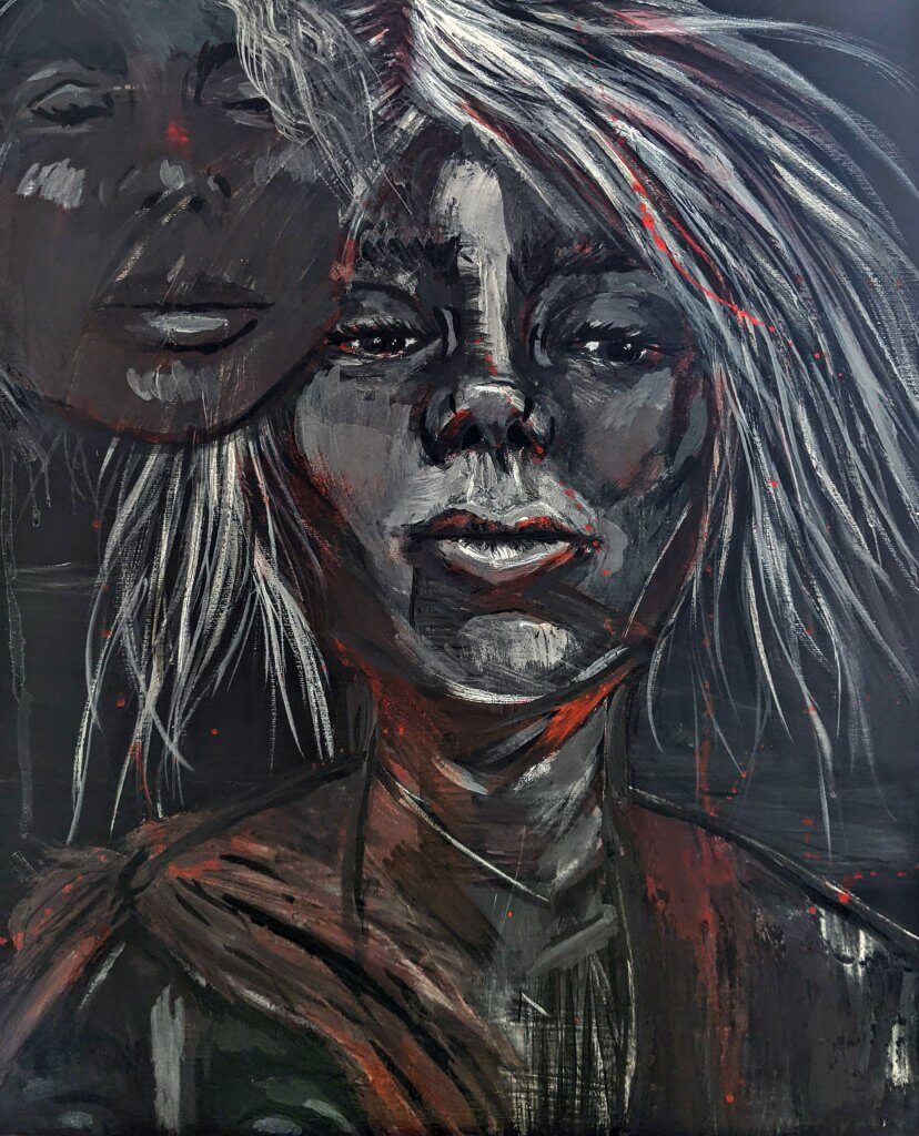 Amanda Swan, "Self Dark," Acrylic on Canvas, 16" x 24"