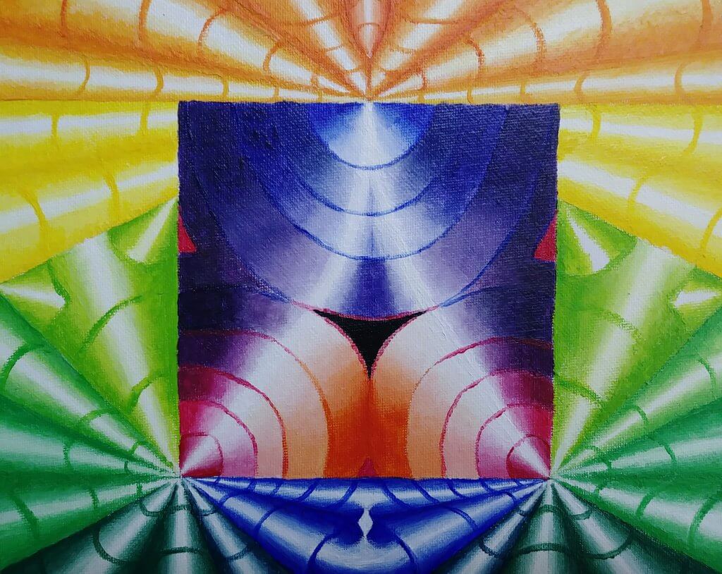Bellana Parungao, "The Void Color Study," Acrylic on Panel, 10" X 8"