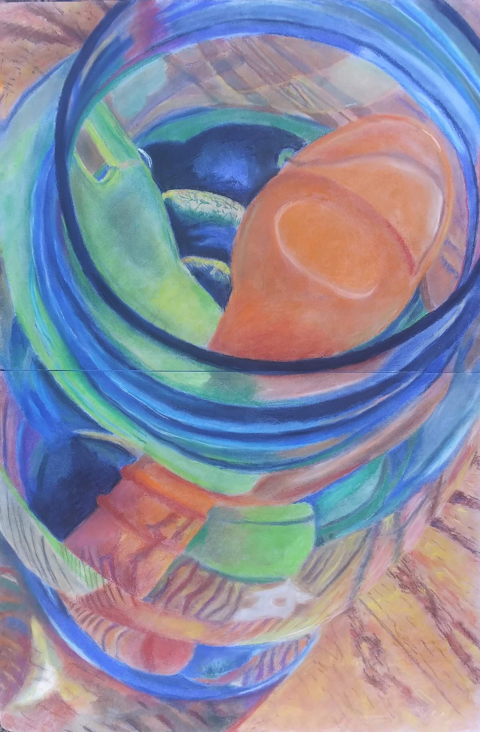 Lisette Pascual Adames, "In-Out," Pastel on Paper, 36" x 24"