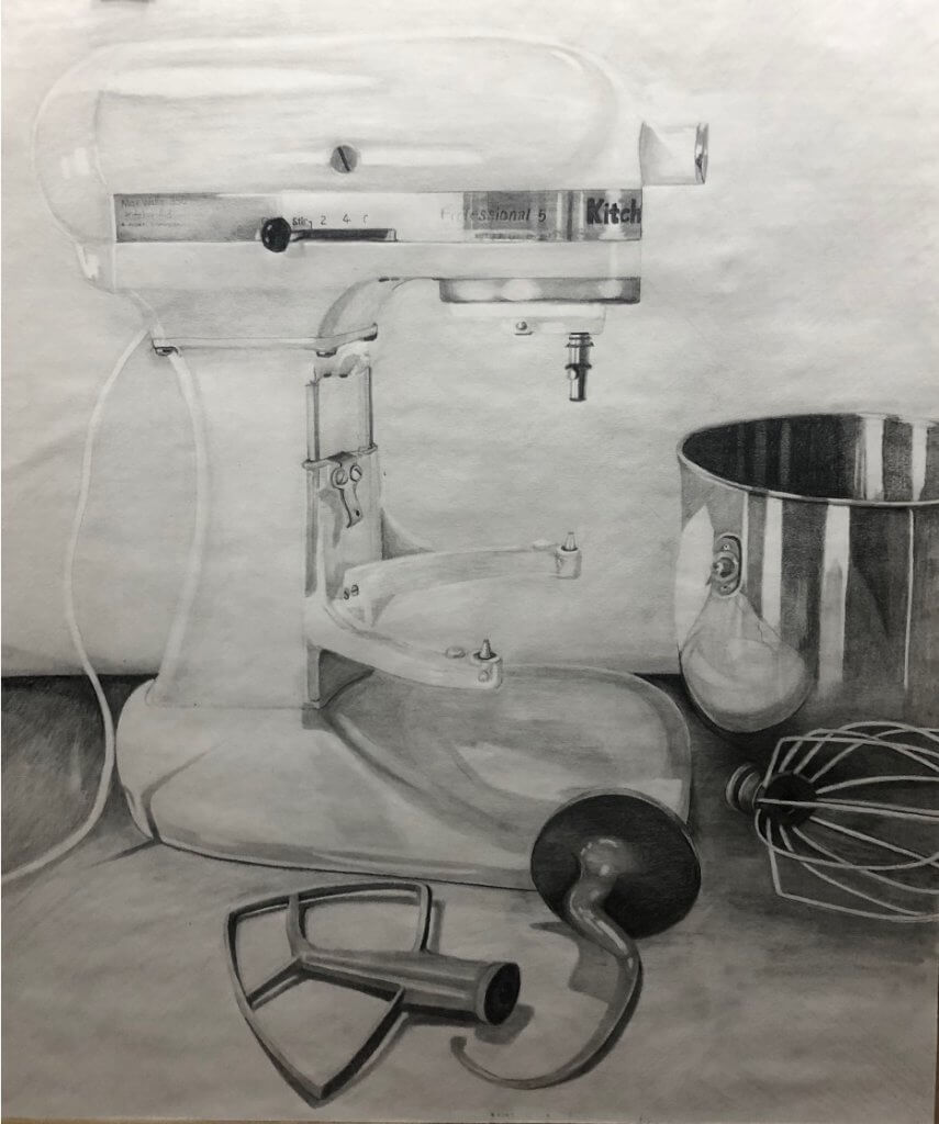 Michelle Mauro, "My First Love," Graphite, Drawing I Spring 2021, Instructor Sean Langlais