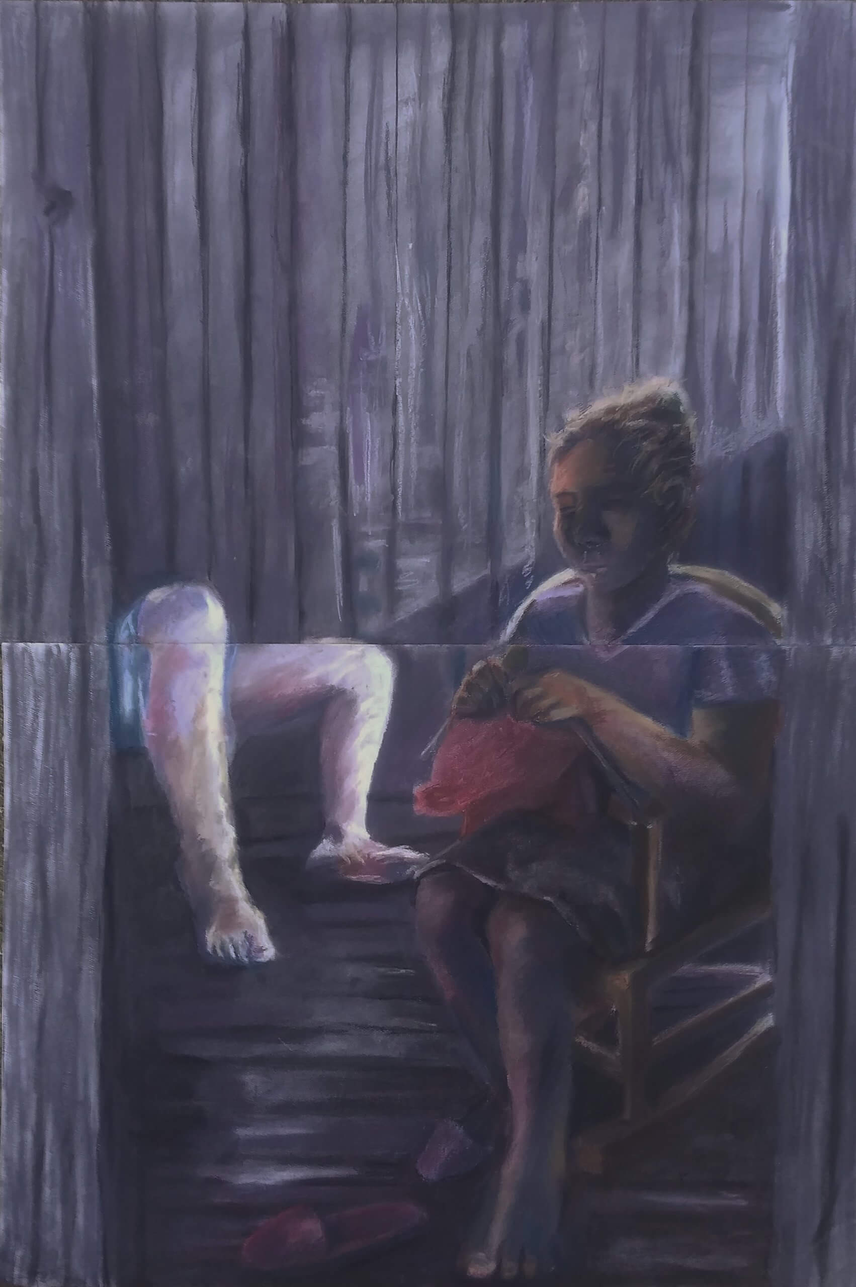 Lisette Pascual Adames, "That Old House," Pastel on Paper, 36" x 24"