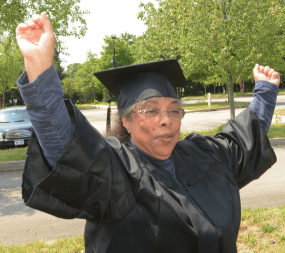 cinderella mosley celebrating getting her diploma